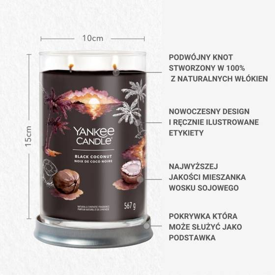TUMBLER DUŻY Z 2 KNOTAMI BLACK COCONUT