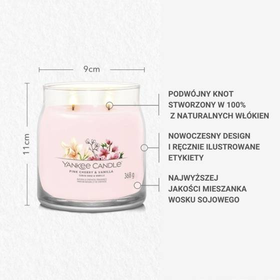 ŚWIECA SIGNATURE ŚREDNIA PINK CHERRY & VANILLA
