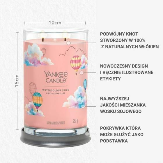 TUMBLER DUŻY Z 2 KNOTAMI WATERCOLOUR SKIES