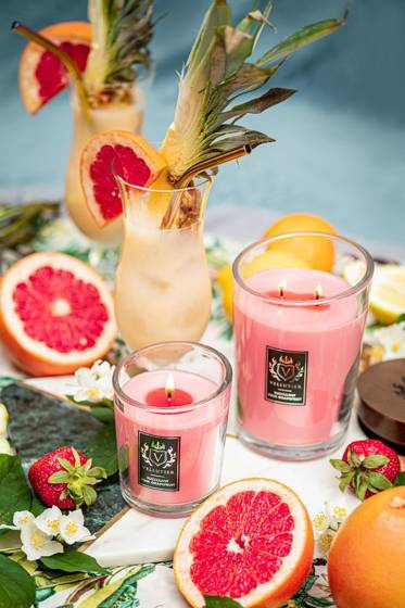 DUŻA ŚWIECA SUCCULENT PINK GRAPEFRUIT
